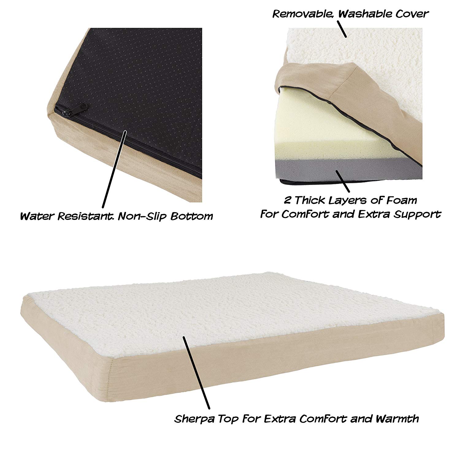 Memory foam pet bed