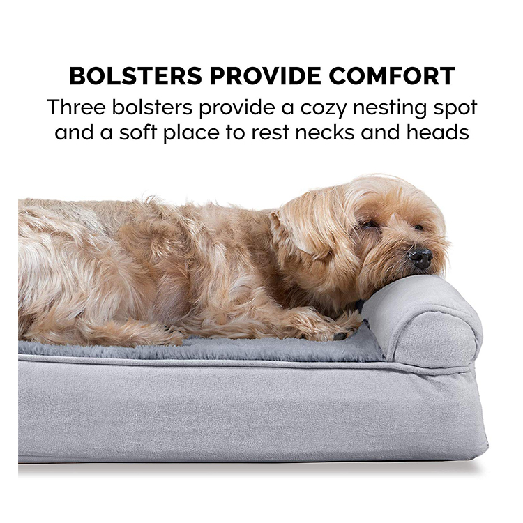 Best Seller Luxury Bolster Dog Bed Luxury Custom Fluffy Memory Foam Dog Bed