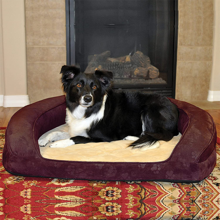 Eco-Friendly Soft Anti-slip Plush Dog Bed with Quilting